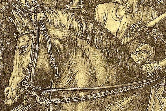 detail of Durers knight, death and the devil