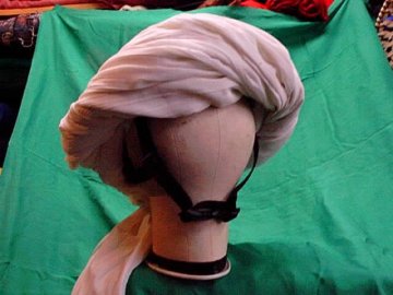 turban almost completely wrapped